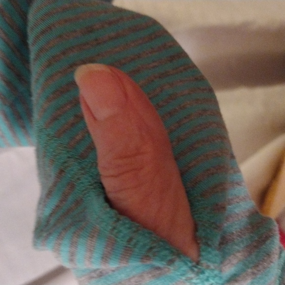 Turquoise w/ faint pink stripe Columbia pullover hoodie sweater Size M - Picture 3 of 6